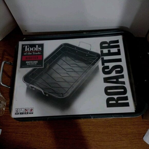 Tool Of The Trade Nonstick Roaster W/Rack New 18.5x13x3 W/Handles - Picture 6 of 6